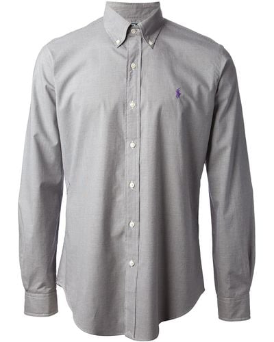 Polo Ralph Lauren Microcheck Button Down Shirt - Gray