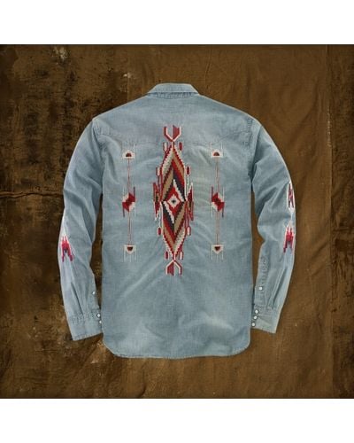 Denim & Supply Ralph Lauren Embroidered Western Shirt - Blue