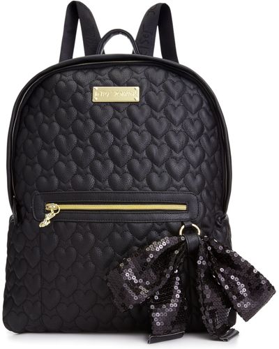 Betsey Johnson Quilted Love Backpack - Black