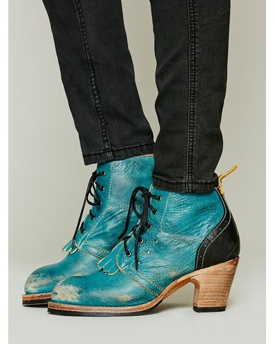 Free People Wanna Dance Ankle Boot - Blue