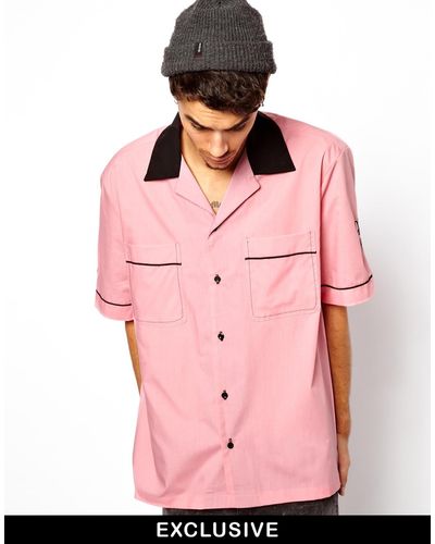 ASOS Reclaimed Vintage Bowling Shirt - Pink