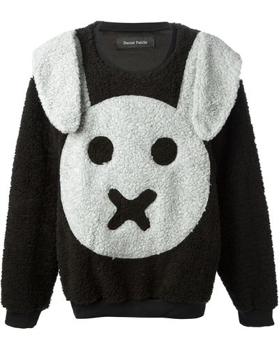 Daniel Palillo Bunny Boxy Fleece Sweatshirt - Black