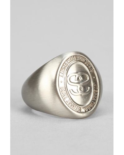 Urban Outfitters Stussy Double S Ring - Metallic