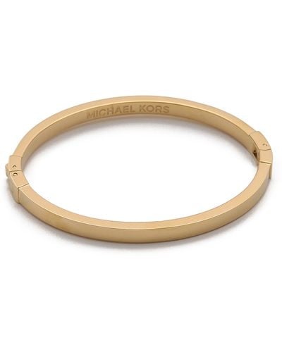 Michael Kors Thin Hinged Bangle Bracelet Gold - Metallic