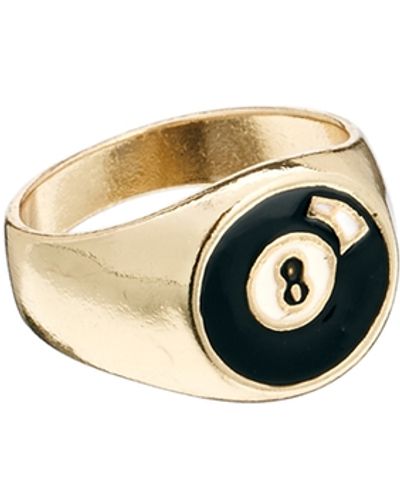 ASOS Signet Ring with 8 Ball - Metallic