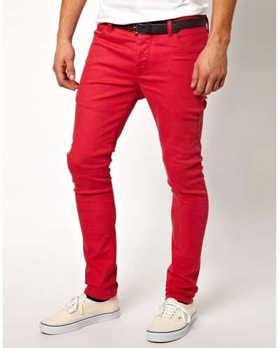 ASOS Super Skinny Jeans - Red