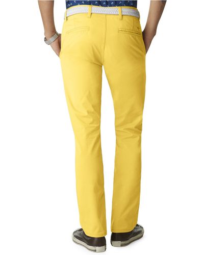 Dockers Discontinued Tapered Fit Lightweight Alpha Khaki Flat Front - Yellow