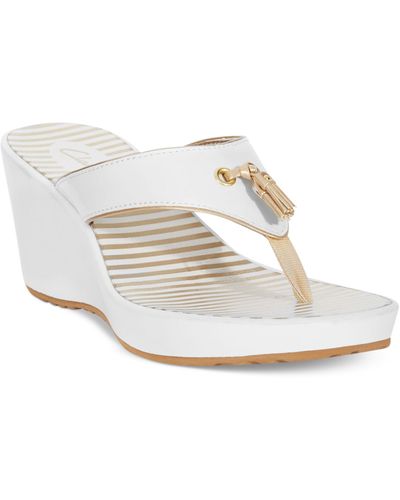 Clarks Collection Women'S Yacht Flash Wedge Sandals - White