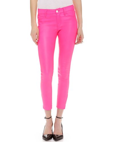 J Brand Leather Pants - Pink