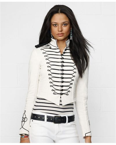 Denim & Supply Ralph Lauren Embroidered Cropped Military Jacket - White