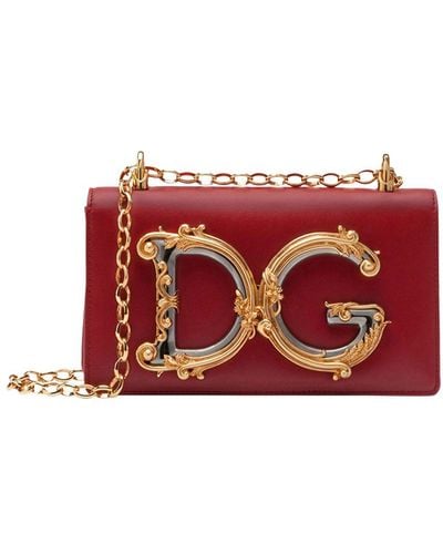 Dolce & Gabbana Calfskin Dg Girls Phone Bag - Red