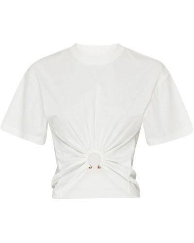 Rabanne Cropped T-Shirt - White