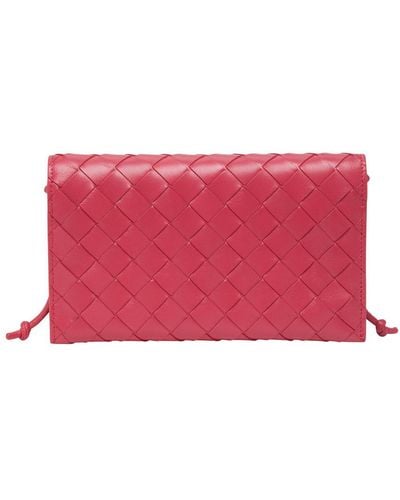 Bottega Veneta Wallet On Strap - Red