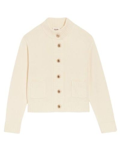 Claudie Pierlot Cropped Thick Knit Cardigan - Natural