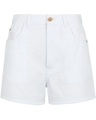 Fendi Shorts With Elasticated Waist - White