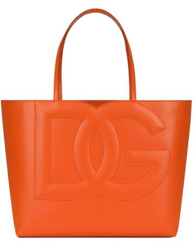 Dolce & Gabbana Medium Dg Logo Bag Shopper - Orange