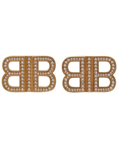 Balenciaga Bb 2.0 Xs Earrings - Brown