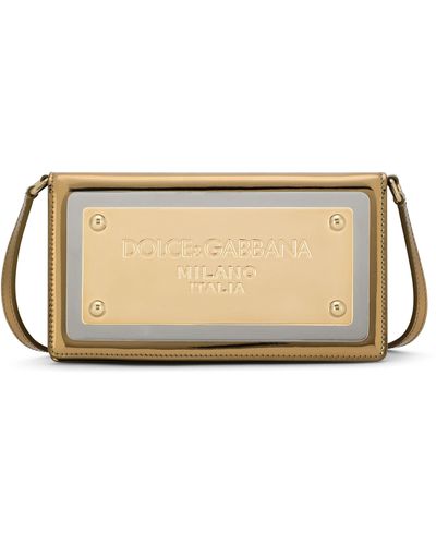 Dolce & Gabbana Phone Bag mit Maxi-Markenetikett - Schwarz