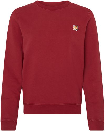 Maison Kitsuné Sweatshirt mit Patch Fox Head - Rot