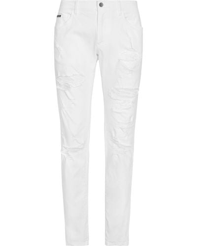 Dolce & Gabbana Jean skinny en tissu stretch blanc