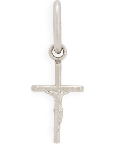 Dolce & Gabbana Mono-Ohrring mit Kreuz-Anhänger - Weiß