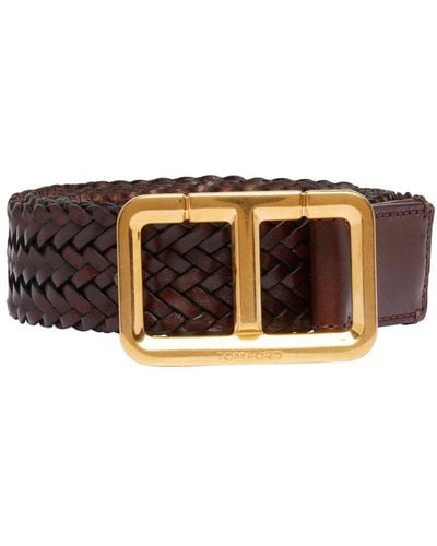 Tom Ford Woven T-belt - Brown