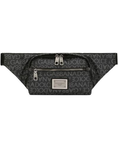 Dolce & Gabbana Small Jacquard Belt Bag - Black