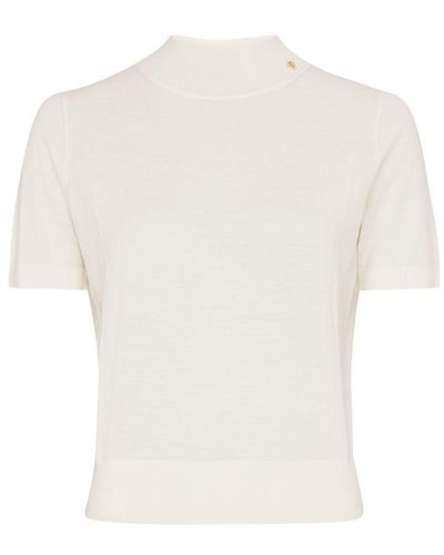 Anine Bing Monique Short-sleeved Sweater - White