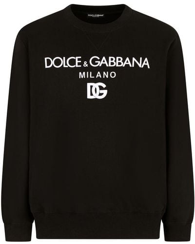 Dolce & Gabbana Jersey Sweatshirt With Dg Embroidery - Black