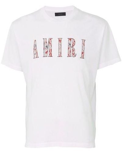 Amiri T-Shirt Core Logo Paisley - Weiß