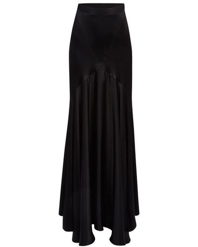 Nina Ricci Long Bias Cut Skirt - Black