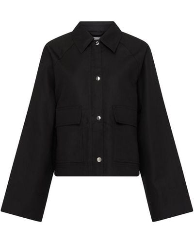 Totême Cropped Cotton Jacket - Black