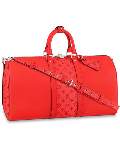 Louis Vuitton Keepall 50 mit Schulterriemen - Rot