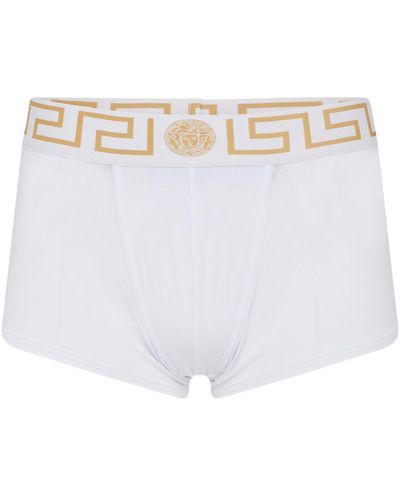 Versace Pack Of Two Boxer Shorts With Greca Border - White