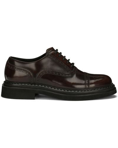 Dolce & Gabbana Oxford-Schuhe aus gebürstetem Kalbsleder - Schwarz