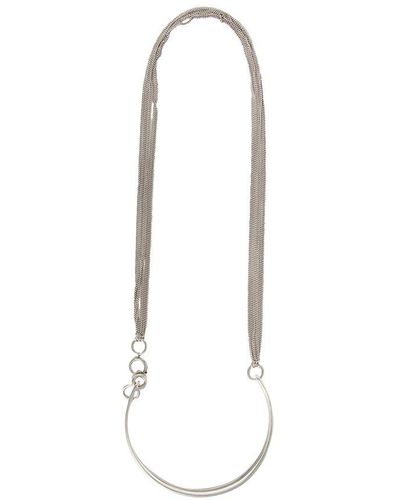 Ann Demeulemeester Pina Curved Tube Necklace With Chains - White