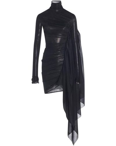 Mugler Draped Dress - Black