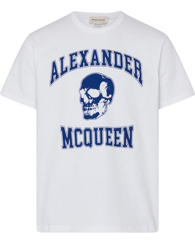 Alexander McQueen T-Shirt mit Logo - Blau