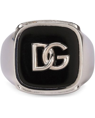 Dolce & Gabbana Ring mit Emaille-Detail - Schwarz