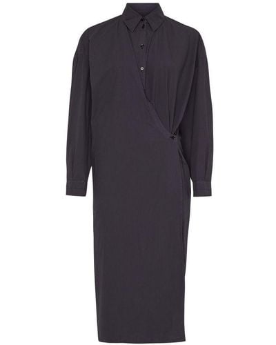 Lemaire Straight Collar Twisted Dress - Blue