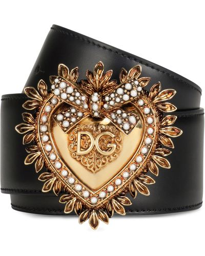 Dolce & Gabbana Ceinture Devotion en cuir de qualité supérieure - Métallisé