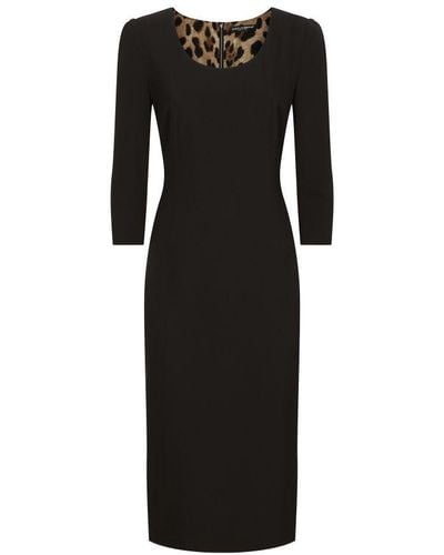 Dolce & Gabbana Woolen Calf-length Dress - Black