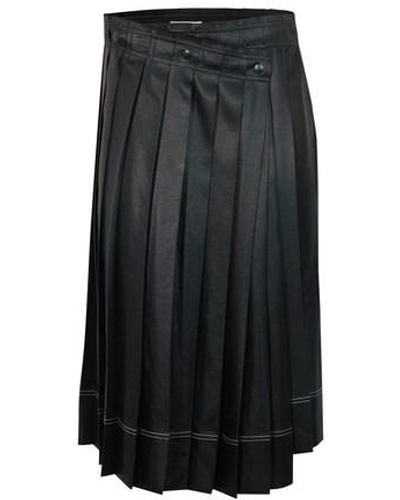 Acne Studios Satin Pleated Skirt - Black