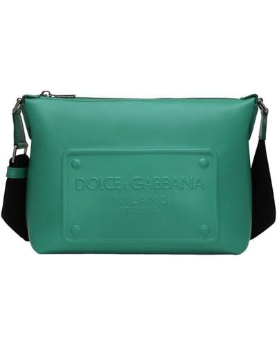 Dolce & Gabbana Calfskin Crossbody Bag With Logo - Green