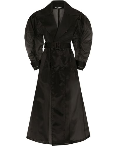 Dolce & Gabbana Trenchcoat aus Organza mit gerafften Ärmeln - Schwarz