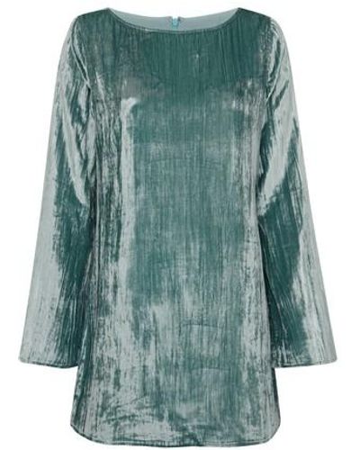 Loulou Studio Alava Short Velvet Dress - Green