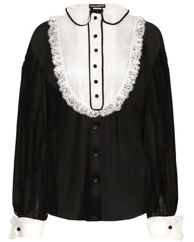 Dolce & Gabbana Chiffon Shirt - Black