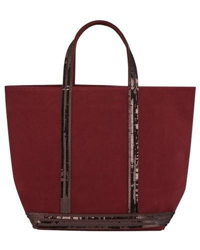 Vanessa Bruno Canvas And Sequins M Cabas Tote - Red
