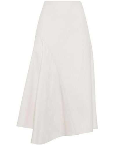 Brunello Cucinelli Asymmetric Skirt - White