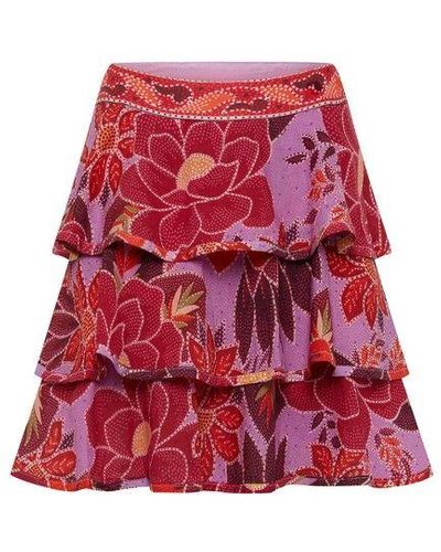 FARM Rio Sweet Floral Mini Skirt - Red